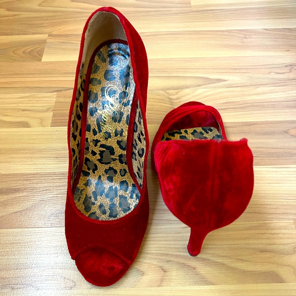 Red Velvet PeepToe (Australian label) Heels